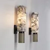 Wandlampen Moderne marmeren LED-blaker Slaapkamerlicht Home Decor Natuurlijke schaduw Verlichtingsarmatuur Decoratieve lamp