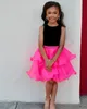 Baby Kinder Festzugskleid 2024 Magenta Kurzes Cocktailpartykleid Blumenmädchen Kleinkind Säugling Little Miss Preteen Interview Fun Fashion Runway Schwarz/Pink Marineblau/Himmel