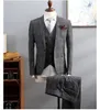 Britischen Stil Anzug Männer 3 Stück Plaid Blazer Trend Bräutigam Hochzeit Anzüge Smoking Business Formale Kleid männer Rauchen Uomo 240103