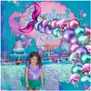 Party Decoration Fengrise 44st/Set Balloon Little Mermaid Theme Decor Birthday For Kids Favor Wedding Drop Delivery Home Garden Fes Dhjqi