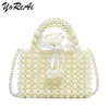 YoReAi Women Pearl Handmade Bag Beaded Evening Bags Clutch Wallet Magic Handbags Ladies Wedding Bridal Handbag Party Purse 240102