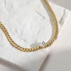 Girocollo Collana con pendente a cuore in zircone per donna Luce estetica di lusso Nicchia Clavicola Gioielli placcati in argento dorato G