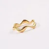 Cluster Rings 2024 High Quality Stainless Steel Wave For Ladies Gold Plated Tarnish Free Jewelry Dainty Thin Bold Gift