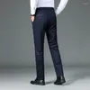 Pantaloni da uomo autunno classico in fibra di bambù casual business dritto pantaloni larghi antirughe maschio