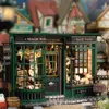 Maisons de poupée en bois bricolage maison magique kits de construction miniatures avec meubles lumières LED modèle de jouet de maison de poupée pour les idées de cadeaux d'anniversaire 240102