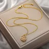 Lateefah OEM 18k Gold Women Necklace Jewelry Mama Pendant Crystal Heart Necklace