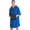 Asciugamano unisex poncho con cappuccio nuoto surf fasciatoio per adulti con tasca in microfibra grandi vestaglie per le vacanze in spiaggia balneazione