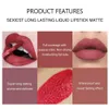 612PCS Women Maste Matte Liquid Lipstick Zestaw Seksowna czerwono dyniowa Velvet Lip Gloses Long Waterproof Beauty Tool 240102