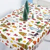Table Cloth 110x180cm Christmas Decoration Tablecloth Printed Cover Dinner Decor PVC Xmas Year Home Party Supply