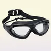 Очки для плавания в большой оправе с затычкой для ушей HD Прозрачные очки Противотуманные силиконовые водонепроницаемые мужские и женские очки для плавания для взрослых3274156