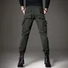 arrive men's light luxury cargo pants outdoors sports tactical pants harem style trendy pants slim-fit casual jeans pants; 240103