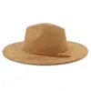 Wildleder Zylinder 95 cm Breite Krempe Fedora Männer Frauen Herbst Winter Filz Jazz Hüte Klassische Kirche Fedoras Chapeau Sombrero mujer 240102