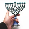 Zajęcia religijne Menorah Decorations Home Holder Izrael Judaism Retro Lampstand Candlestick 9 Oddział 240103