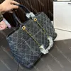 Designer Denim Tote Bag Women Classic Letter Large Handbag High Quality Lady Chain Shoulder Bag Fashion Womens Shopping Bag