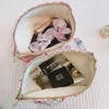 Borsa cosmetica a forma di cuore carino per donna Trucco Cerniera da viaggio Pennelli per trucco Rossetto Custodia per organizer da toilette Borsa per mestolo per bambini 240102