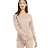 Womens 100% Merino Wool Base Layer Set 260G Midweight Thermal Underwear Long John Top and Bottom thickened Warm Anti-Odor 240103