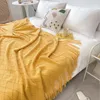 Couverture en fil tricoté sur le lit, canapé, Plaid, voyage, TV, sieste, serviette douce, tapisserie, saint-valentin, 240103