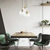 Lampadari Lampadari Paralume in vetro trasparente Ottone E26 Illuminazione a sospensione per isola cucina