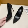 Dress Shoes Pointed Stiletto High Heels Sexy Shallow Mouth Single Plus Size 43 Women's Work Heel Pumps