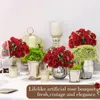 Bouquet de fausses roses décoratives, 10 têtes, fleurs artificielles, décoration de fête nuptiale, cérémonie de mariage, Table de maison