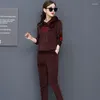 Women's Two Piece Pants Golden Velvet Sportswear Set Women Fashion Autumn And Winter Plus Thick Hoodie Casual Two-piece