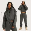 AL-138 Esigner Nouvelle veste courte femmes automne hiver nouvelle femme de plongée Yoga Sports loisirs vestes à fermeture éclair complète en peluche à capuche logo 3D