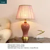 Lampade da tavolo SAMAN Ceramica Rosa Lusso Rame Scrivania Tessuto leggero per la casa Soggiorno Sala da pranzo Camera da letto Ufficio