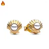 Stud Earrings 2024 Selling 925 Silver Creative Daisy Shining Sun Moon Women's Pearl Logo Fashion High Quality Charm Jewelry