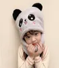 Lenços Criança Crianças Bebê Menino Menina Inverno Quente Lenço De Pelúcia Chapéus Earflap Beanie Chapéu Boné Bonito Urso 2021 Design Sky1961988