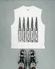 American High Street Hip Hop Bullet Print Short Sleeve T-shirt Y2K Goth Harajuku Fashion Par Loose Base Shirt 240102