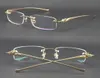 Rimless Metal Leopard Serisi Panter Optik 18K Altın Güneş Gözlüğü Kare Gözlük Yuvarlak Şekli Yüz Gözlükleri Erkek ve Kadın W4676132