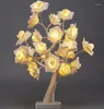 Nattlampor LED Rose Flower Table Lamp USB Jul Tree Fairy Home Party Wedding Bedroom Decoration Mors dag gåva