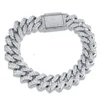 HipHop Miami Cubaanse ketting Diamond Prong Link 12MM dikke Cubaanse schakelketting/Cubaanse armband