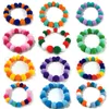 50pcs Elastic Plush Pom Ball Pet Collar Rainbow Flower Hair Decoration Dog Bowtie Necklace Pet Cat Bow Dog Grooming Accessories 240103