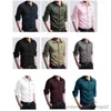 Chemises décontractées pour hommes Chemises pour hommes Chemise en coton militaire décontractée Noir Rétro Coupe ajustée avec poche Veste vintage à manches longues Streetwear Drop