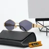 Designer-Sonnenbrillen für Damen und Herren, gleiche Sonnenbrillen wie Lisa Triomphe, Strand, Straßenfoto, Reise, kleiner Rahmen, Metall-Vollrahmen-Sonnenbrille