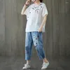 Jeans da donna Pantaloni in denim Ricamo Dongdaemun Corea 2024 Pantaloni Abiti estivi coreani Abbigliamento Y2k giapponese