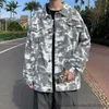 Freizeithemden für Herren, Batik-Jeansjacke, Herrenbekleidung, Streetwear, Jeansjacke, Herrenmode, Kleidungstrends, lockere, übergroße Hemdenjacke