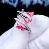 Clusterringen Superkwaliteit Fashion Ruby Ring Natuurlijk en echt 925 sterling zilver voor mannen of vrouwen