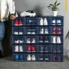 Varmt transparent lock Sneakers Stapble Drawer Shoes Storage Box Container Organizer skåp