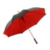 Зонты сплошной цвет с длинной ручкой, солнечный или дождливый портативный женский зонтик для гольфа, большой двойной солнцезащитный зонт от УФ-лучей