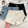 Shorts Femmes Jean Femmes Reliure Taille Haute Poches A-ligne Style Coréen Vêtements Vintage Solide Jambe Large Streetwear Été Drop