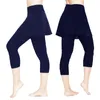 Leggings da donna Gonna al polpaccio in tinta unita da donna Senza soluzione di continuità Pantaloni a vita media corti femminili ad alta elasticità per la danza 2024