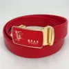 Cinture da uomo firmate Cintura classica da uomo d'affari di moda Cintura rossa da uomo all'ingrosso Cintura da donna in pelle con fibbia in metallo Cintura rossa di Capodanno