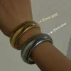 Ringe Gold plattiert Titanstahl Armband Vintage Elastic Gypsy Polishing Armreifen für Frauen Mädchen Mode -Ästhetikschmuck