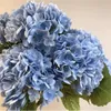 Blue Artificial Hydrangea Flowers Real Touch Green Artificial Hydrangea Branches Decoration Wedding Bouquet Flower Arrangement