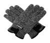 Luvas masculinas de malha de lã Bruceriver com forro de lã thinsulate quente e palma de couro durável CJ1912253106683