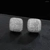 Boucles d'oreilles Zircon HipHop plaqué argent Micro boucle d'oreille pour hommes femmes glacé Piercing géométrique oreille bijoux goutte