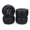 Tillbehör 4st Set Wheel Rim and Rubber Tires Traxxas Slash VKAR för 110 Monster Bigfoot Truck262K