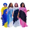 Etniska kläder Nigeria Ladies Lace Caftan Dress African Dresses for Women 2024 Traditionell Abayas Musulman Boubou Robe Africaine Femme